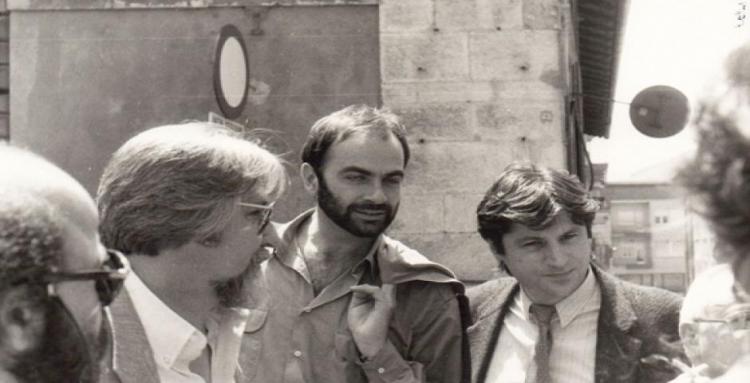 L'Aquila 1987. Con (da sinistra) il Premio Oscar per la fotografia Laszlo Kovacs e  l'inviato del Manifesto Pierluigi Frassineti