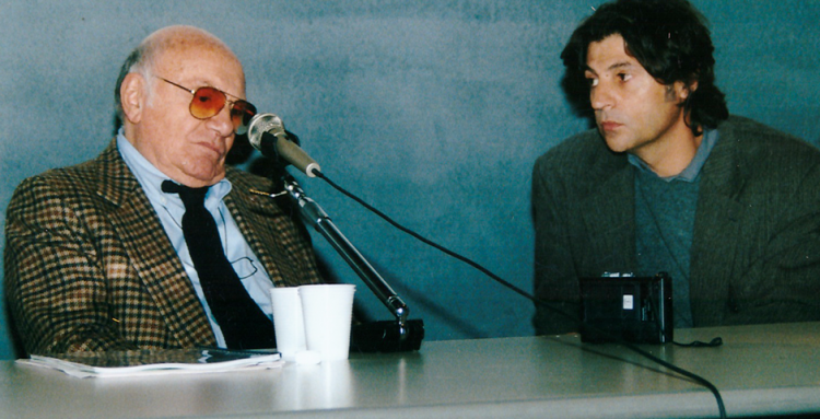L'Aquila 2002, Accademia dell'Immagine. Con il regista Francesco Rosi durante il suo corso di regia
