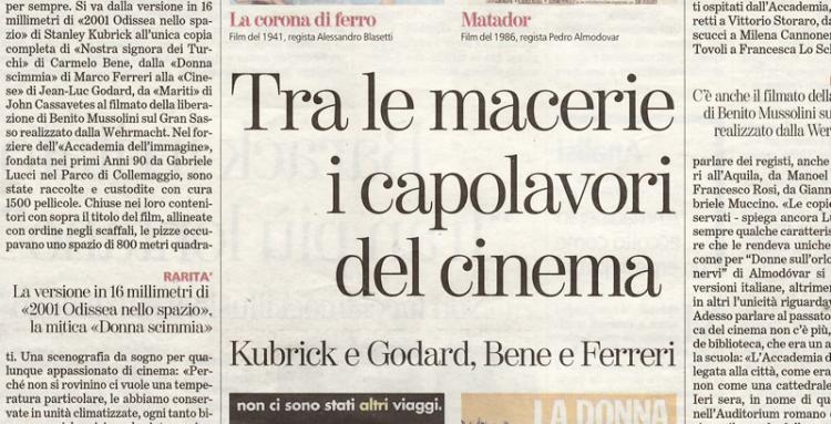 Una pagina del quotidiano La Stampa. Articolo di Fulvia Caprara
