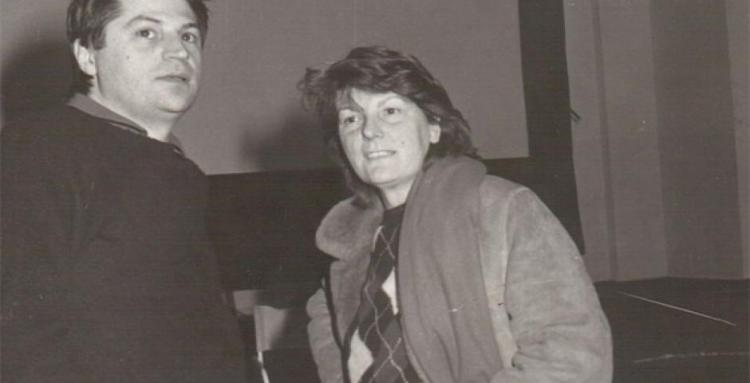 L'Aquila 1987, Università degli Studi.  Con la regista Liliana Cavani in occasione di una Rassegna a lei dedicata