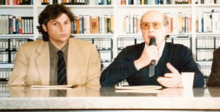 L'Aquila 2000, sala della Mediateca.  Con  il regista Manoel De Oliveira